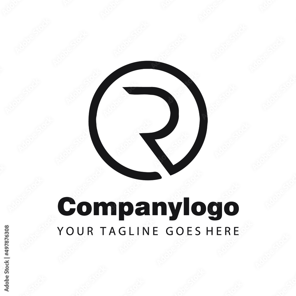 creative letter r circle for company logo template