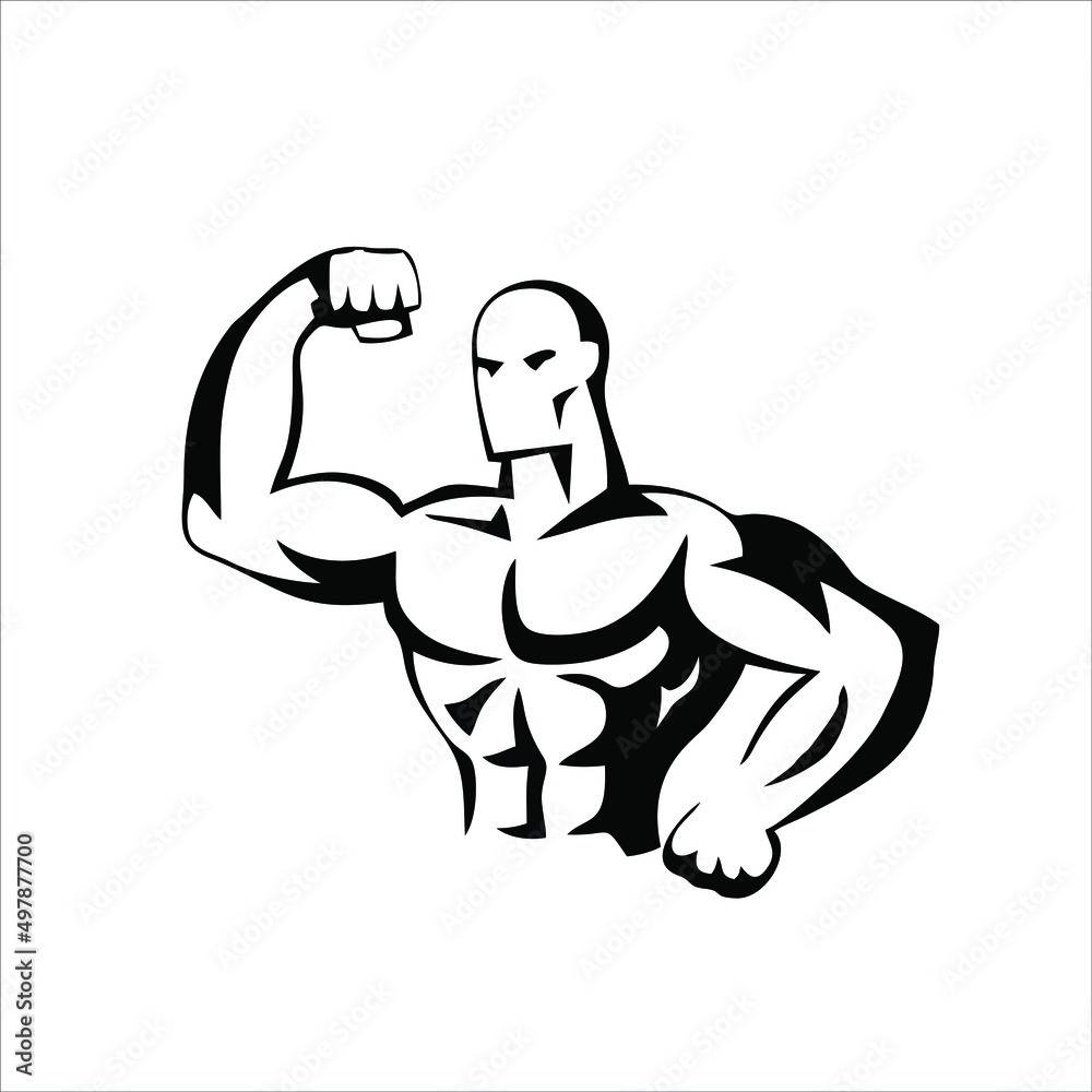 Arm muscle. Emoji of strong bicep. Emoticon of strength in hand. Icon