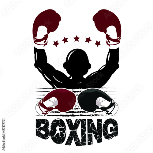 Illustration of the winner concept for boxing logo