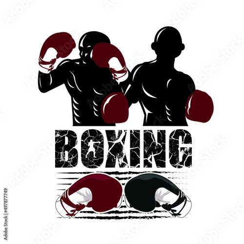 Illustration of two fighter concept for boxing logo