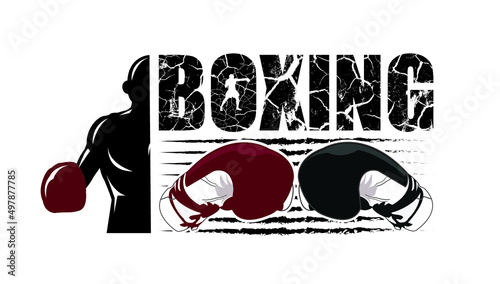 Illustration of winner concept for boxing logo