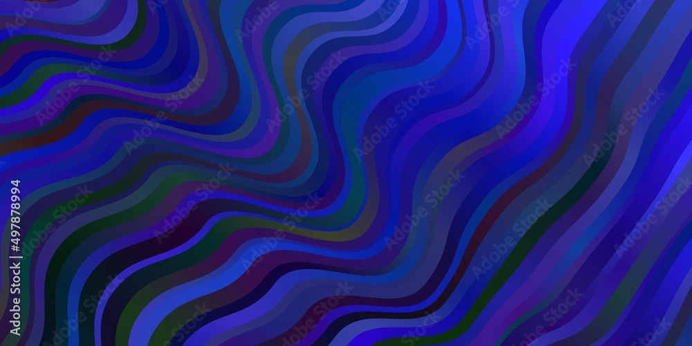 Fototapeta premium Dark BLUE vector template with curves.