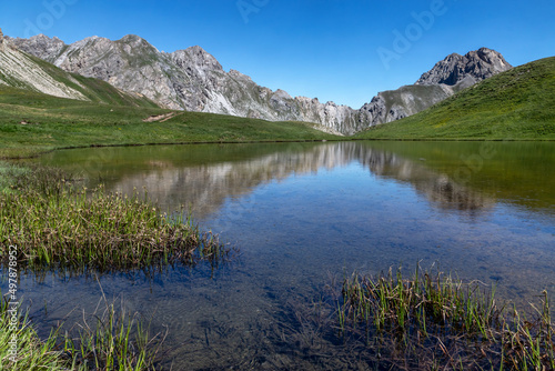 Fototapeta Naklejka Na Ścianę i Meble -  Lacs du Cogour en été , Massif du Queyras , Hautes-Alpes , France