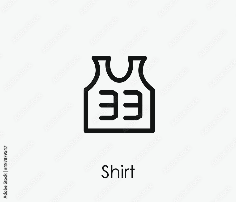 Shirt vector icon. Editable stroke. Symbol in Line Art Style for Design, Presentation, Website or Apps Elements, Logo. Pixel vector graphics - Vector