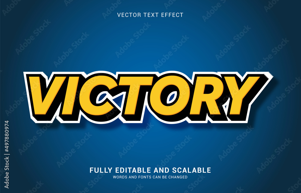 editable text effect, Victory style