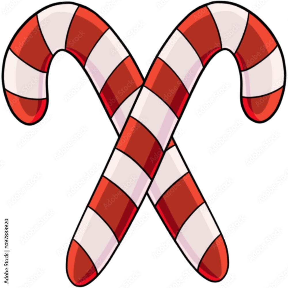 Cartoon Christmas canes on white background Cartoon Christmas canes on white background