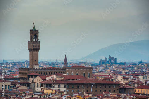 Night panorama of Florence. View ot top.