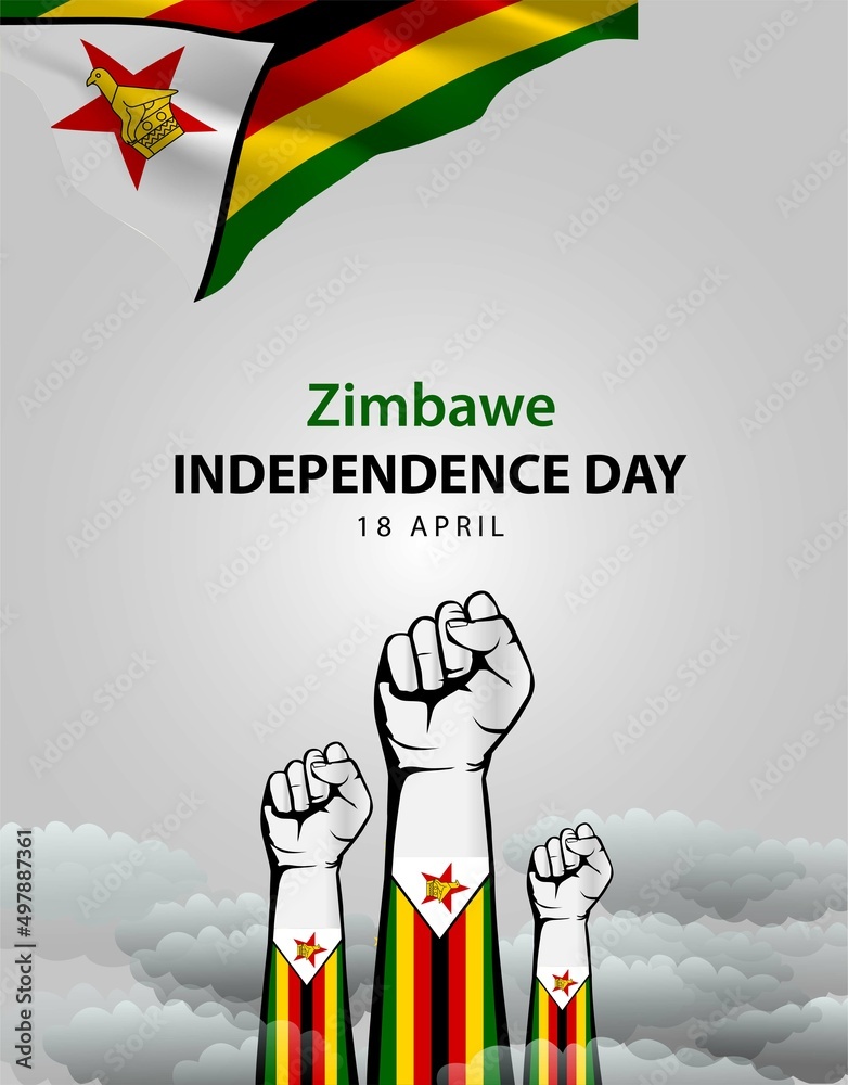 happy independence day Zimbabwe greetings. vector illustration design - obrazy, fototapety, plakaty 