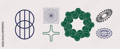 Universal trendy geometric linear shapes set.