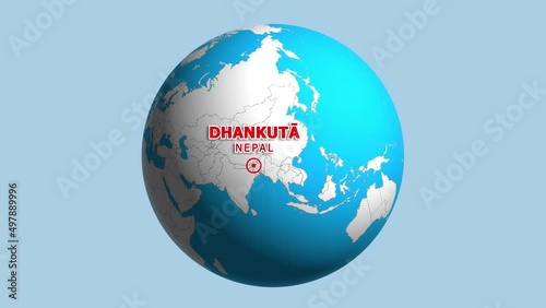 NEPAL DHANKUTA ZOOM IN FROM SPACE photo