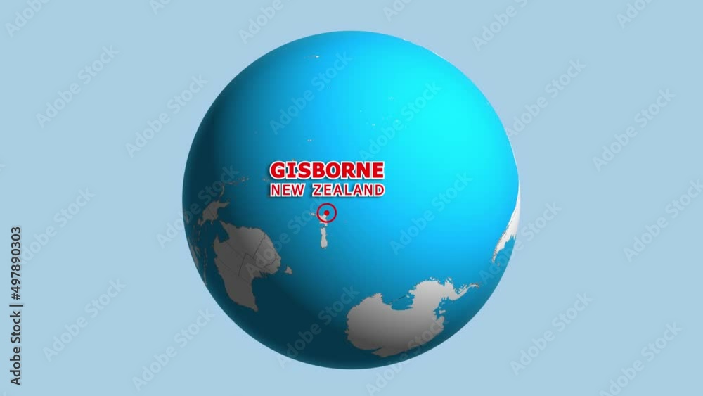 NEW ZEALAND GISBORNE ZOOM IN FROM SPACE