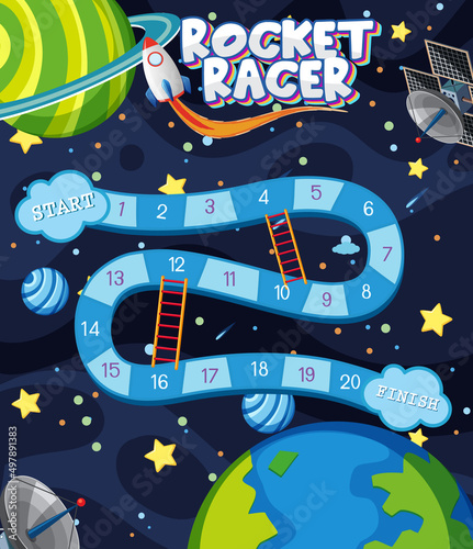 Game template with space theme background