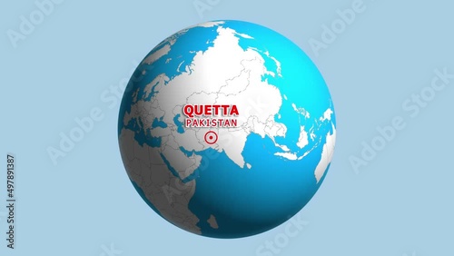 PAKISTAN QUETTA ZOOM IN FROM SPACE photo