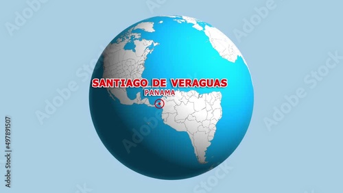 PANAMA SANTIAGO DE VERAGUAS ZOOM IN FROM SPACE photo
