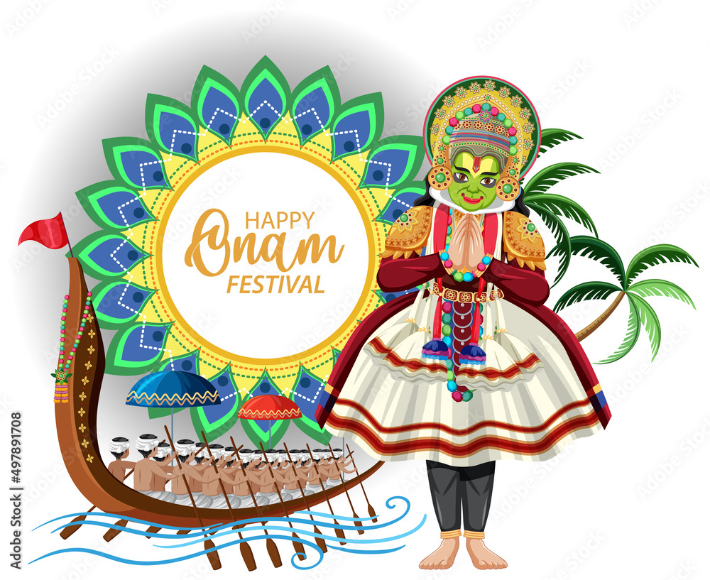 Onam Hindu harvest festival poster