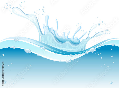 A water splash on white background