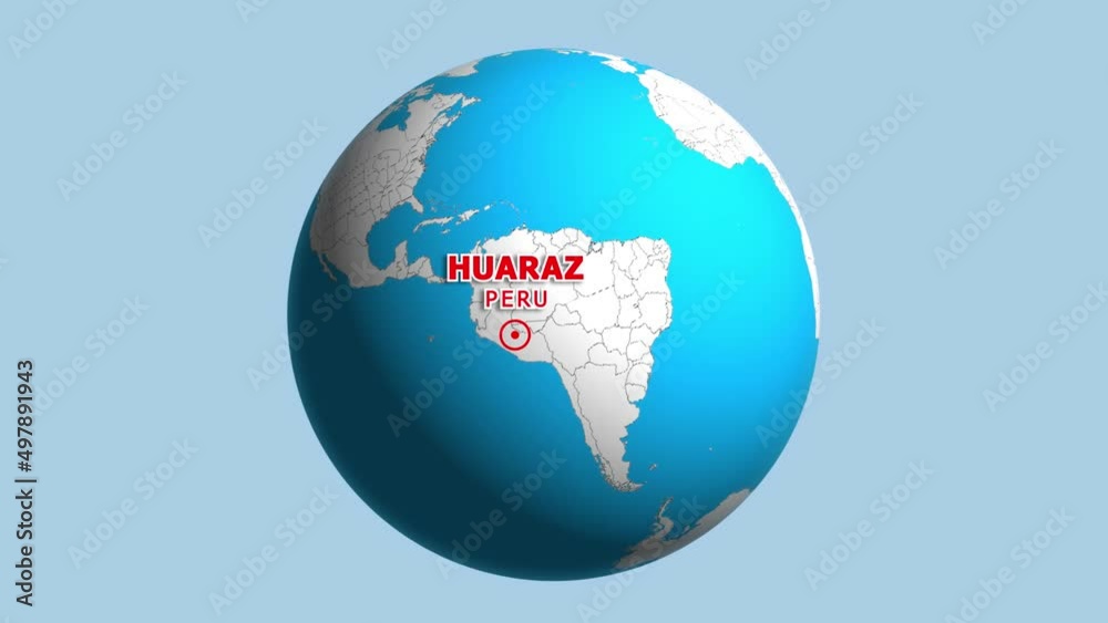 PERU HUARAZ ZOOM IN FROM SPACE PERU HUARAZ ZOOM IN FROM SPACE