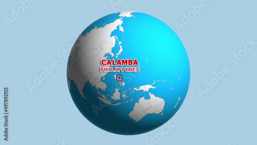 PHILIPPINES CALAMBA ZOOM IN FROM SPACE photo