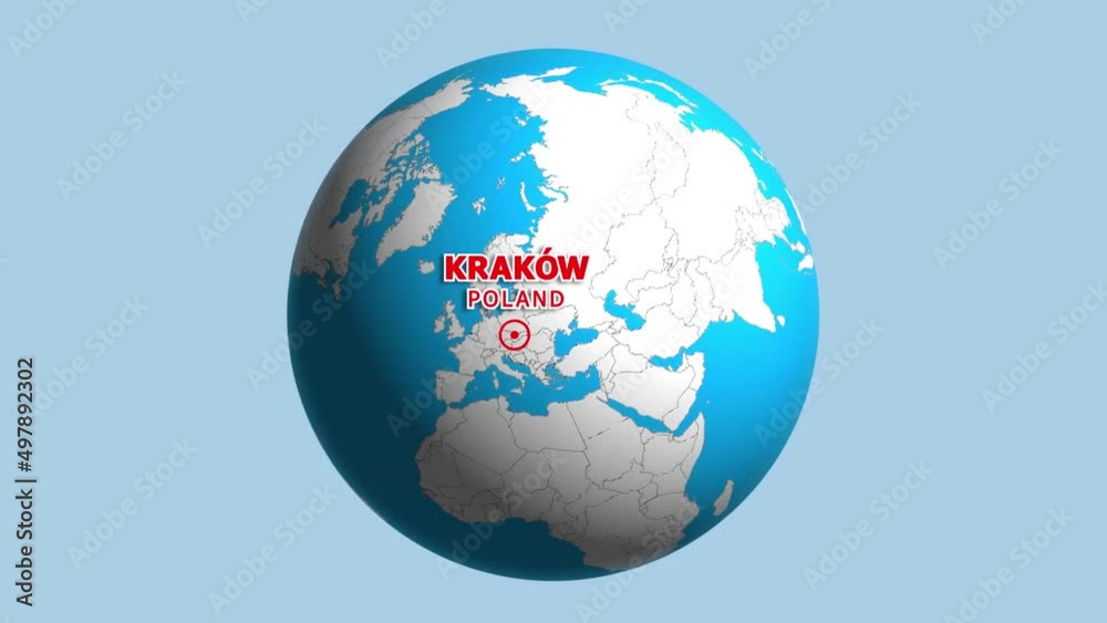 POLAND KRAKOW ZOOM IN FROM SPACE POLAND KRAKOW ZOOM IN FROM SPACE