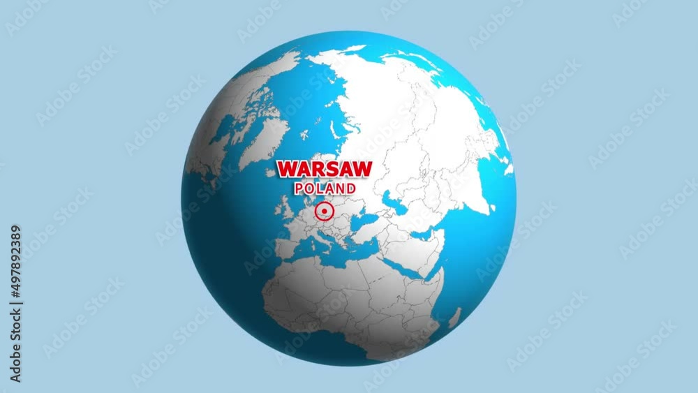 POLAND WARSAW ZOOM IN FROM SPACE POLAND WARSAW ZOOM IN FROM SPACE