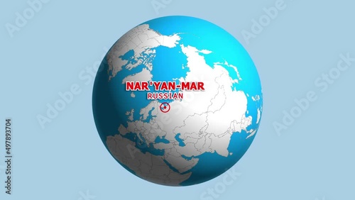 RUSSIAN NARYAN MAR ZOOM IN FROM SPACE photo
