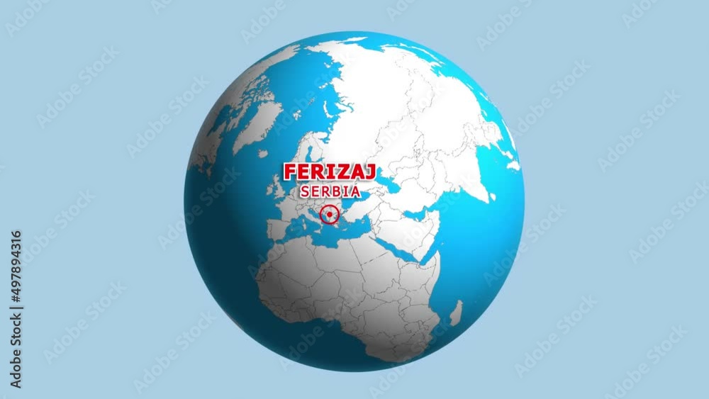 SERBIA FERIZAJ ZOOM IN FROM SPACE SERBIA FERIZAJ ZOOM IN FROM SPACE
