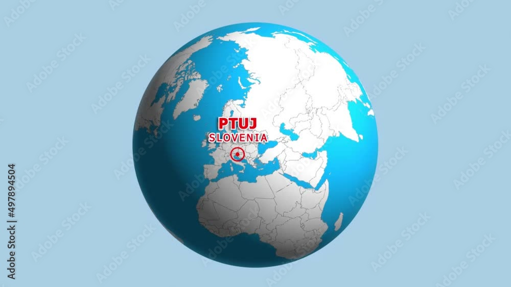 SLOVENIA PTUJ ZOOM IN FROM SPACE SLOVENIA PTUJ ZOOM IN FROM SPACE