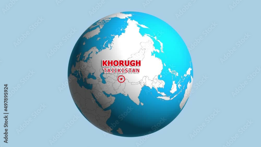 TAJIKISTAN KHORUGH ZOOM IN FROM SPACE