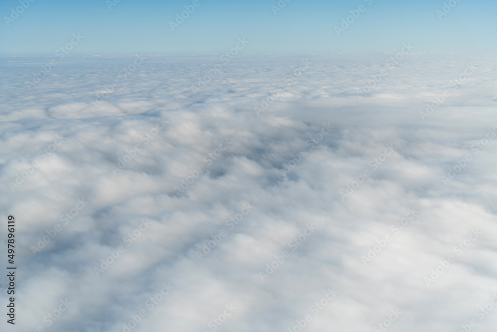 Fluffy white clouds from above