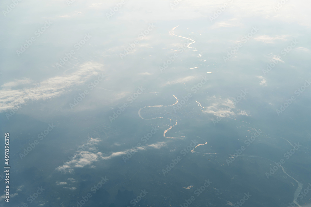 Aerial view of Chongqing and Yangtze river in China Aerial view of Chongqing and Yangtze river in China