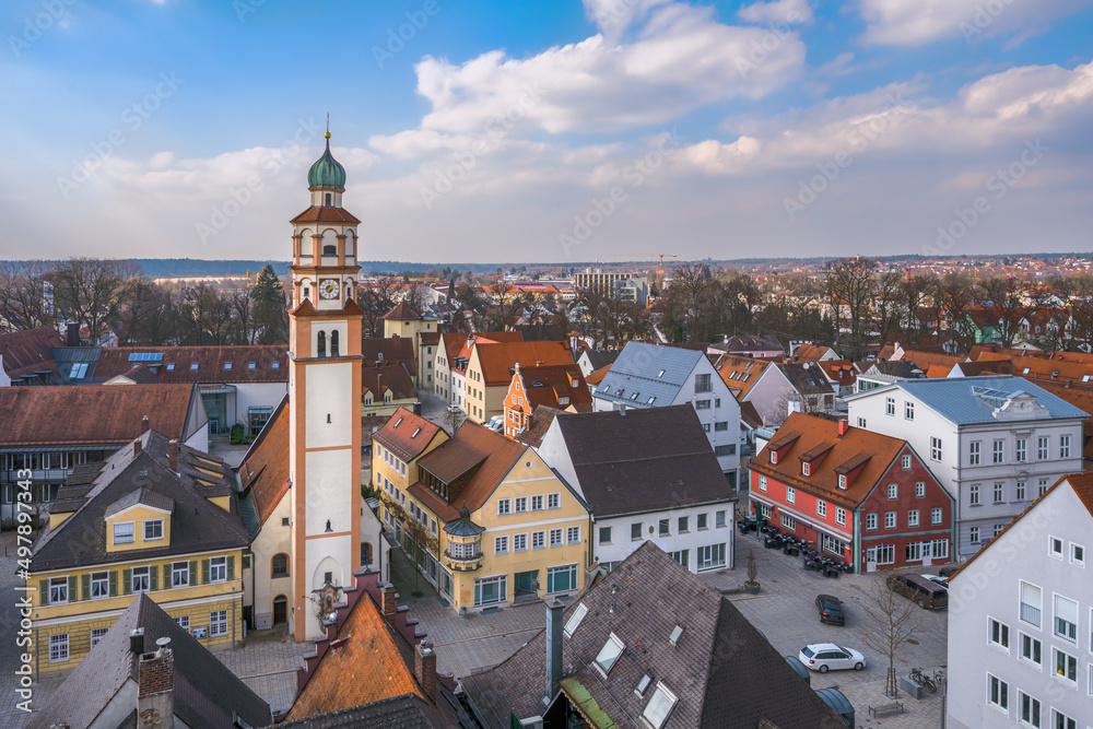 Aerial view over the city of Schrobenhausen