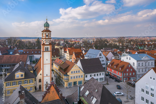 Obraz na płótnie Aerial view over the city of Schrobenhausen w salonie