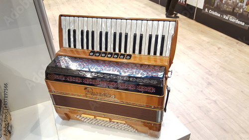 Old accordion in museum