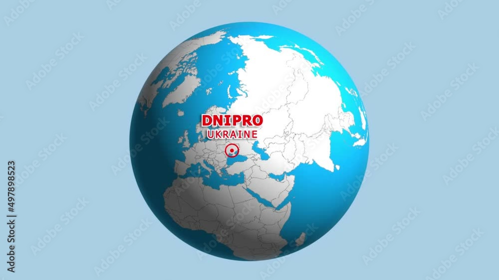 UKRAINE DNIPRO ZOOM IN FROM SPACE UKRAINE DNIPRO ZOOM IN FROM SPACE