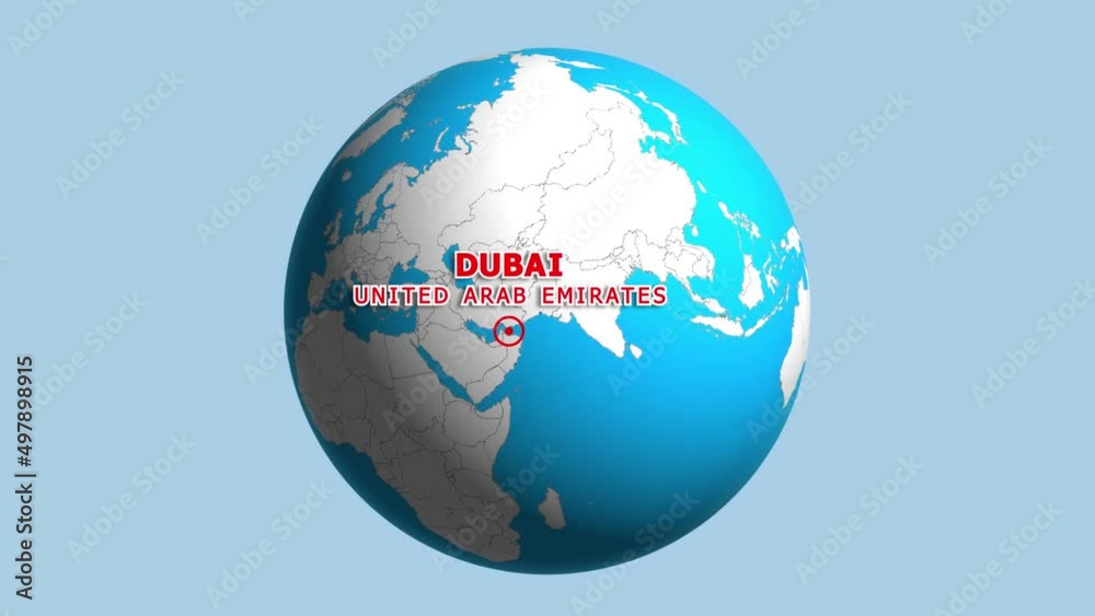 UNITED ARAB EMIRATES DUBAI ZOOM IN FROM SPACE