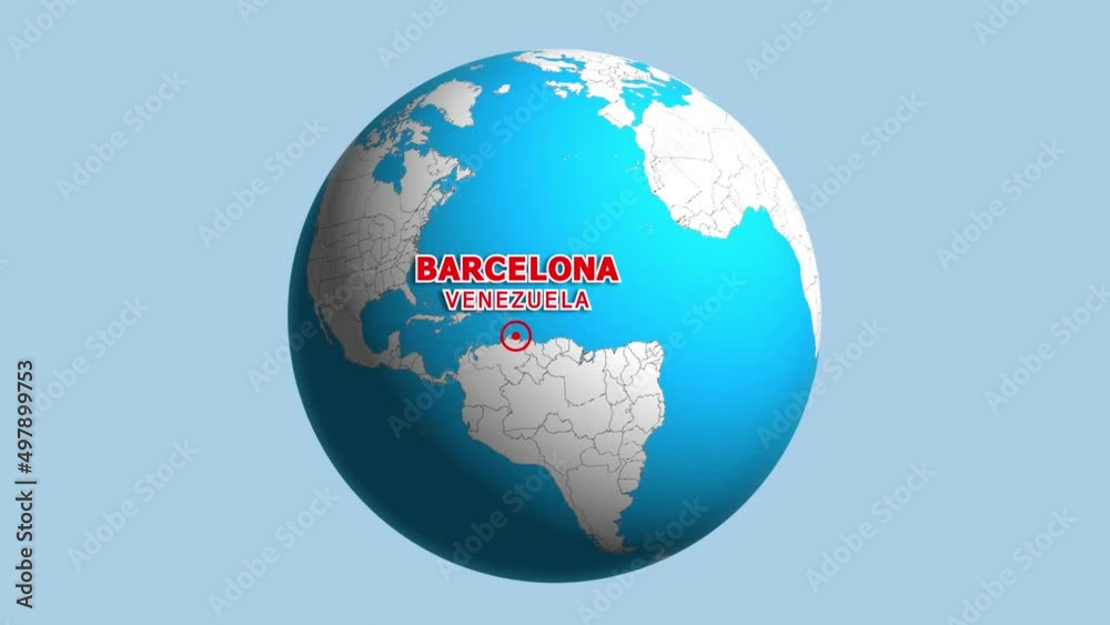 VENEZUELA BARCELONA ZOOM IN FROM SPACE