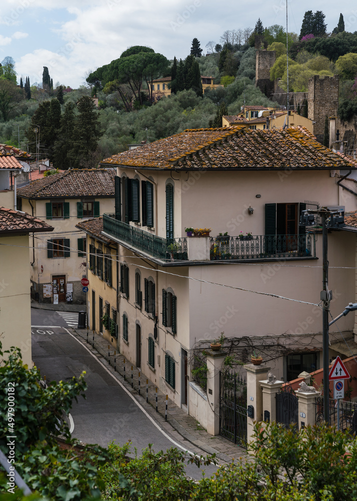 houses in the village in Florence Italy 