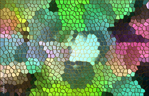 green mosaic background