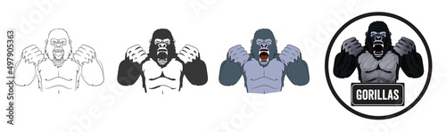 Angry Gorilla Cartoon Logo Design