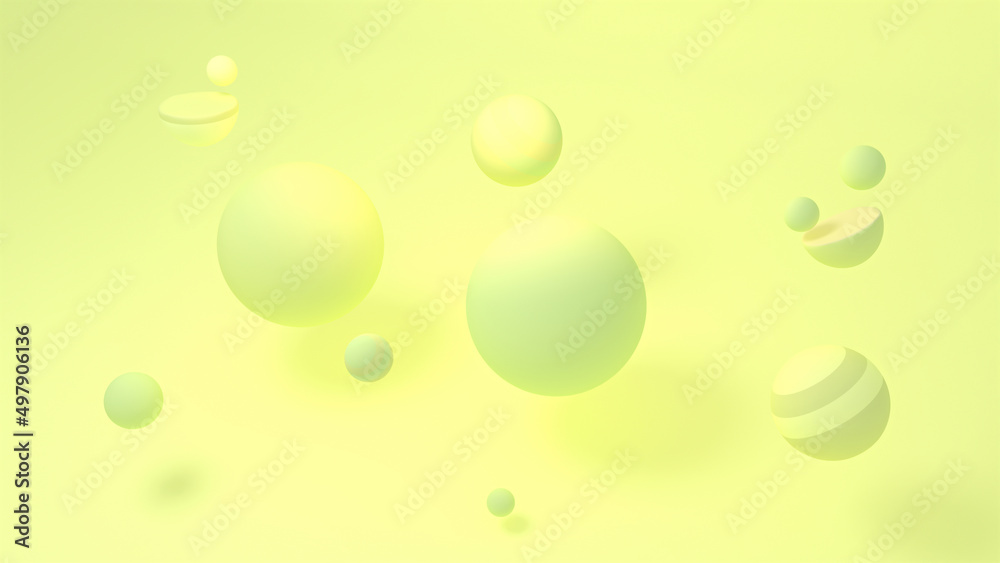 3d rendered floating tennis yellow green color striped balls. 3d rendered floating tennis yellow green color striped balls.