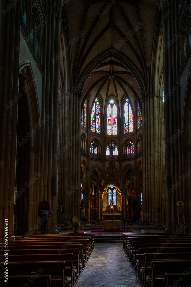 interior of cathedral in Bayonne