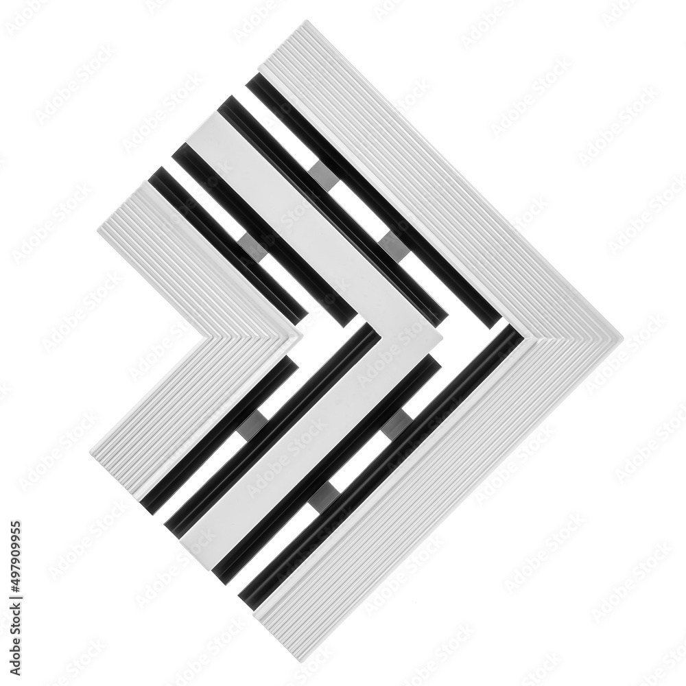 Ventilation grille for cooling and supplying fresh air to the premises. Isolated on a white background. Ventilation of kitchen, bathroom, apartment, office, bar, restaurant, warehouse.