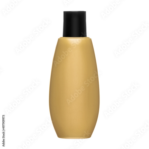 Cosmetic bottles with lid isolated on white background. Bottle with hand sanitizer. Antimicrobial liquid gel. Hand hygiene. Shampoo bottle. Medicine bottle. Liquid soap.