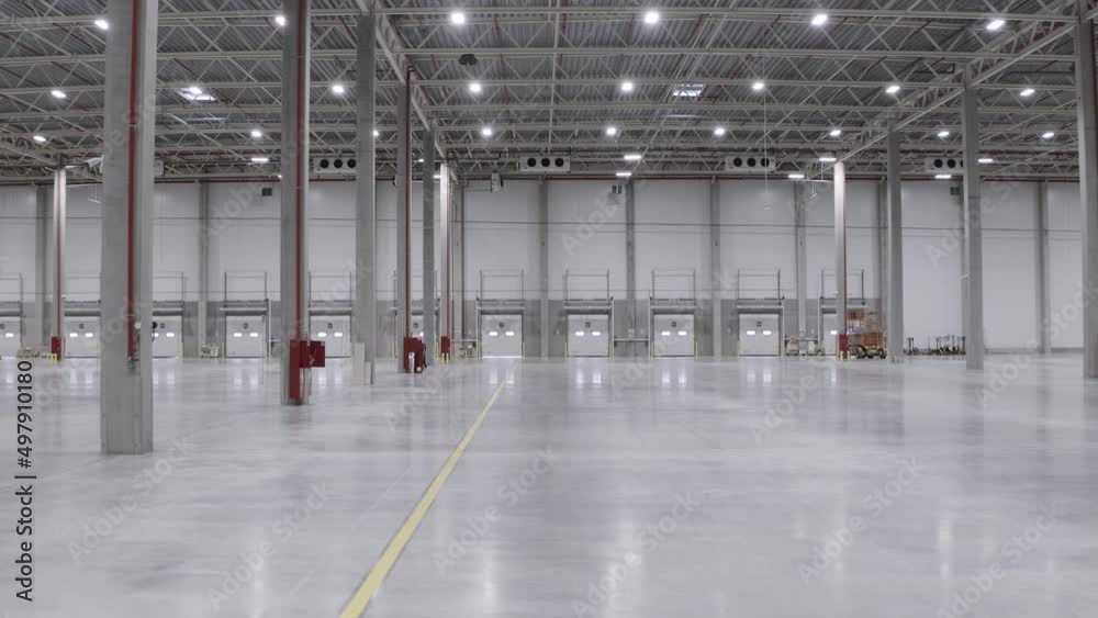 interior of a empty light warehouse