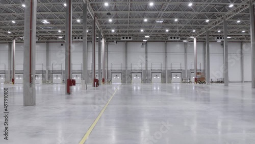 interior of a empty light warehouse