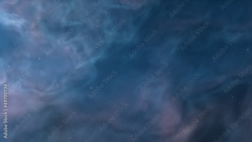 nebula gas cloud in deep outer space, colorful space background with stars, 3d render