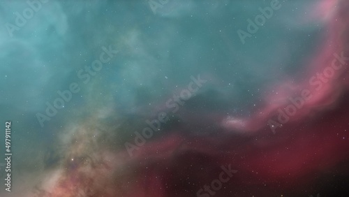 nebula gas cloud in deep outer space  colorful space background with stars  3d render