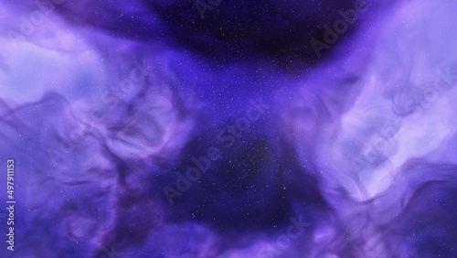 nebula gas cloud in deep outer space, colorful space background with stars, 3d render