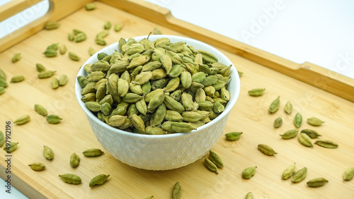 Cardamom also known as Elaichi. Cardamom's natural phytochemicals have antioxidant and anti-inflammatory abilities that could improve health. Different types of Flavored seeds.
