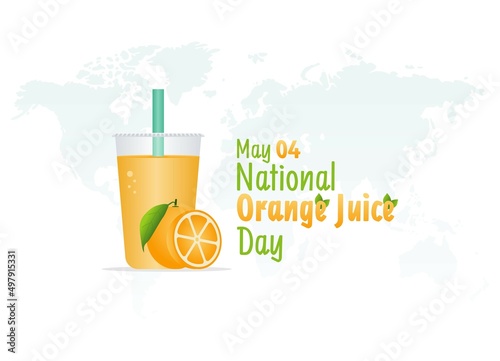 vector graphic of national orange juice day good for national orange juice day celebration. flat design. flyer design.flat illustration.